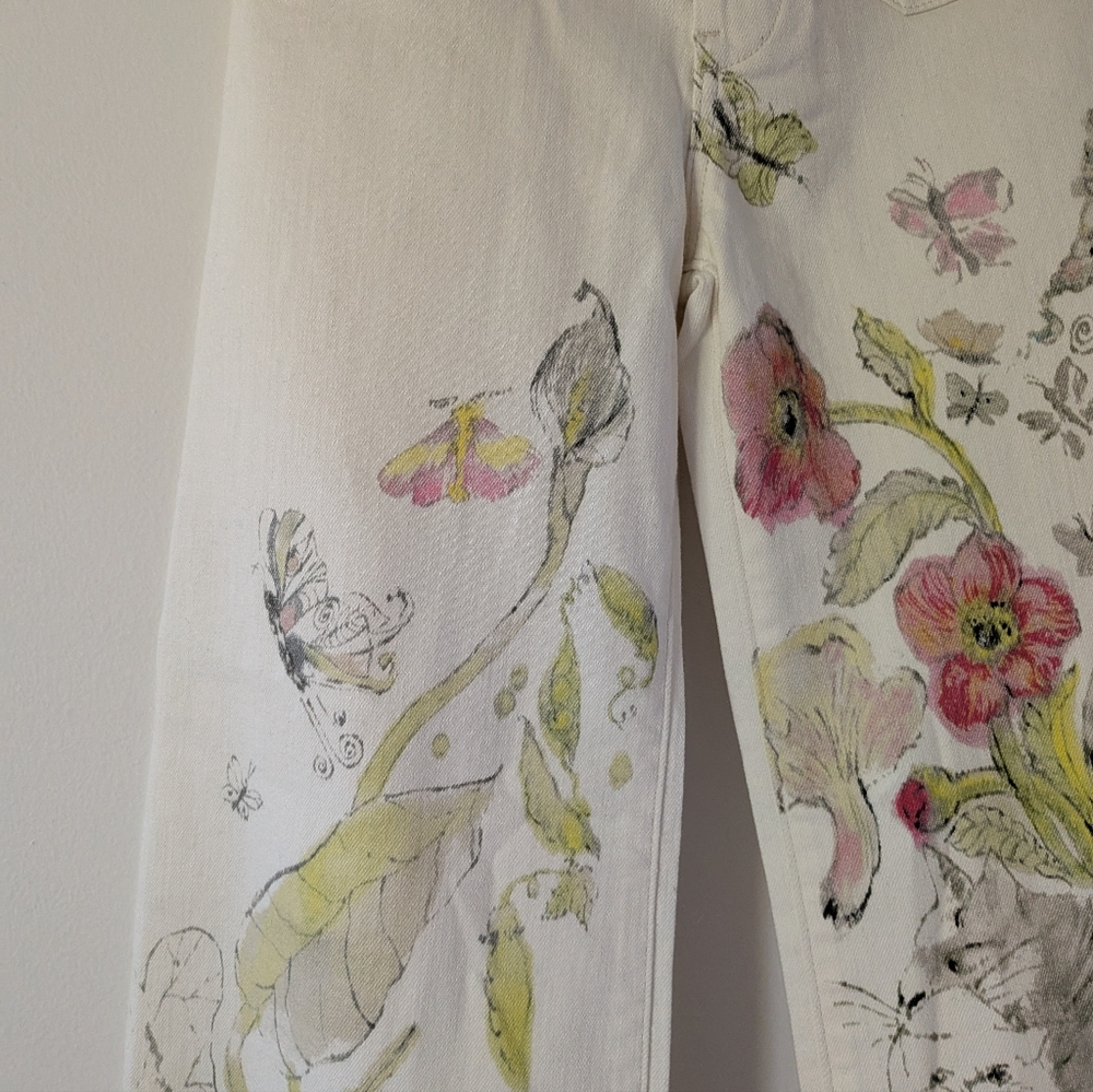 NWT Anthropologie Maeve Swan Gossip Colette Denim Crop Wide-Leg Jeans 27 Long - Picture 11 of 16